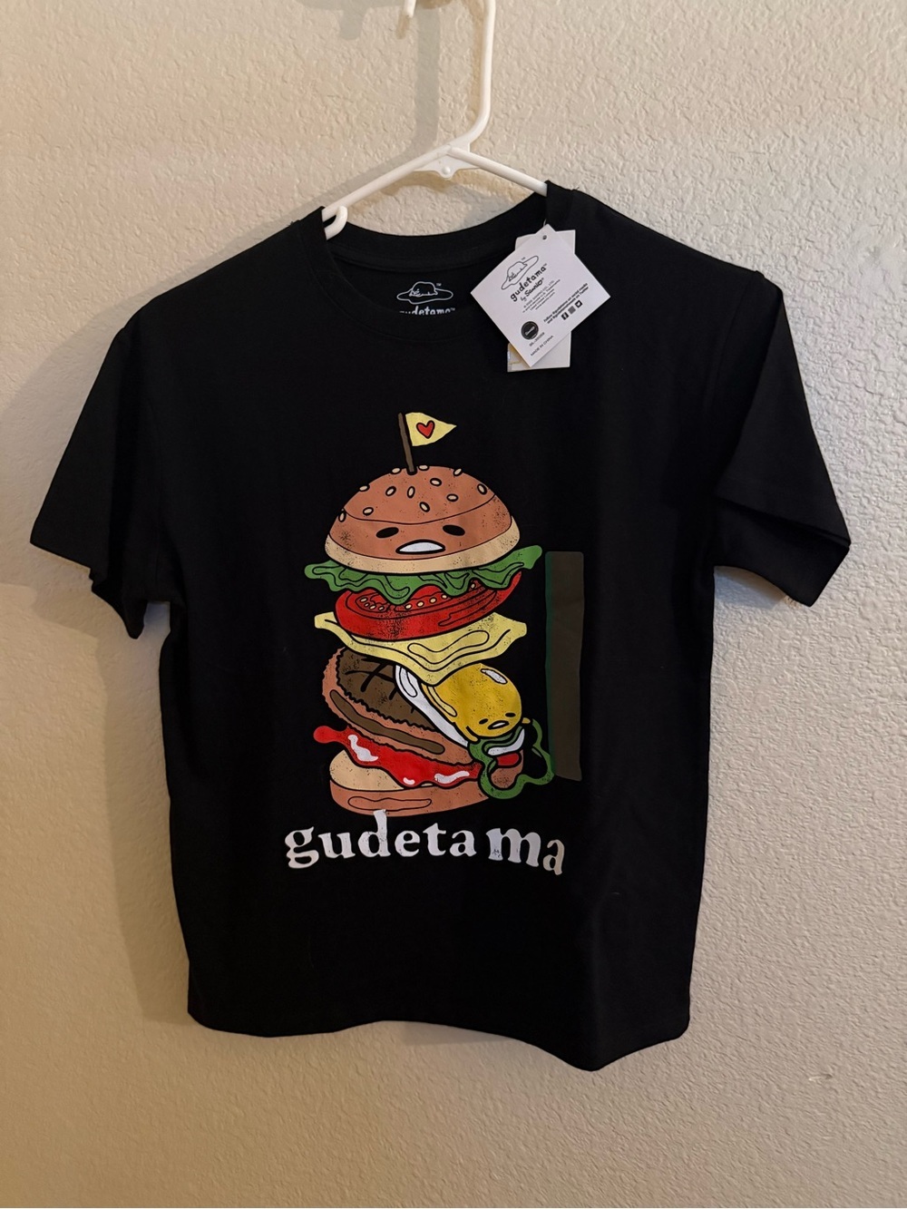 Sanrio Black Gudetama Burger Graphic Tee